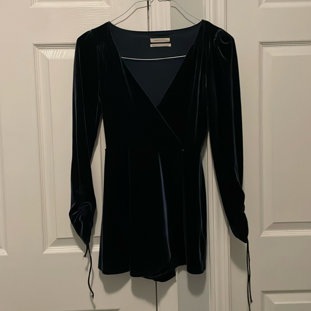 Velvet dark blue romper